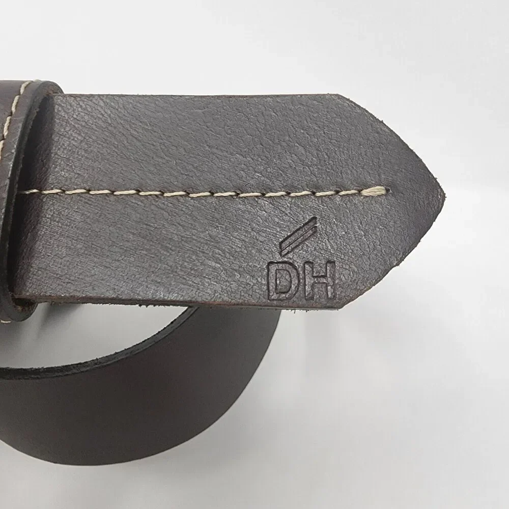 Daniel Hechter Paris Thick Brown Leather Belt Sz Large Fit 34-39
